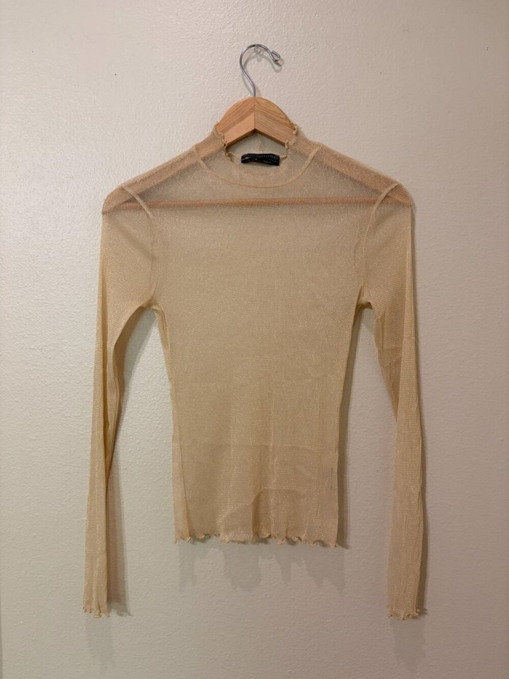 Urban Outfitters Mesh Sparkly Long Sleeve Top